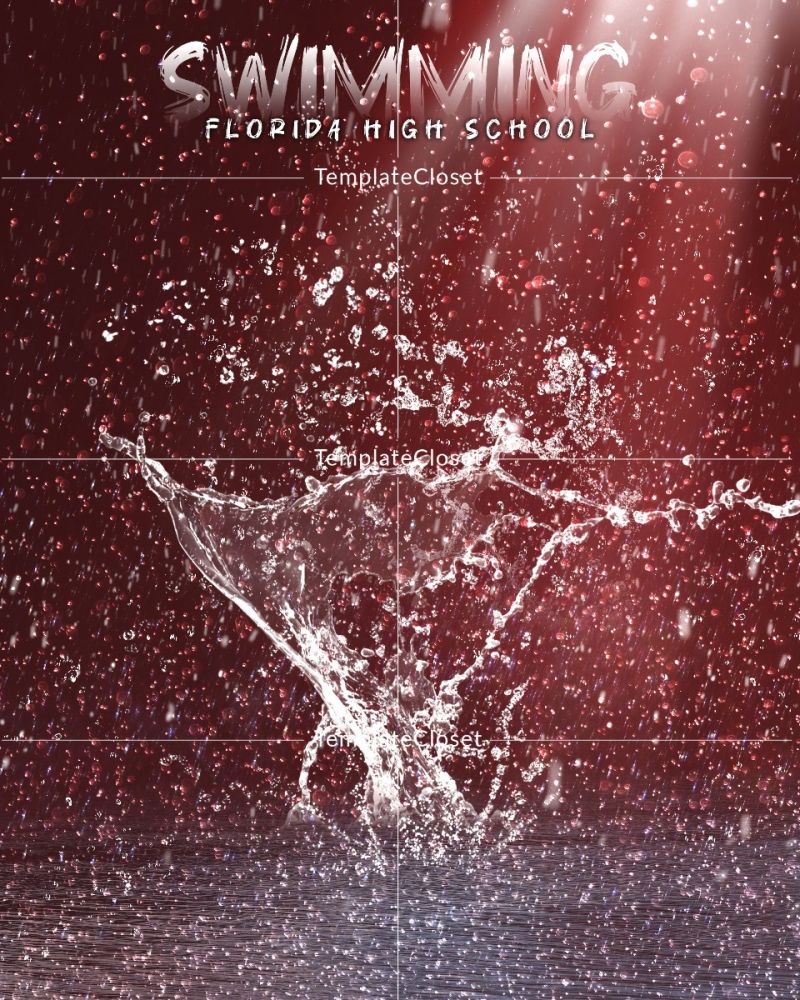 Swimming Texas High School Sports Photoshop Template