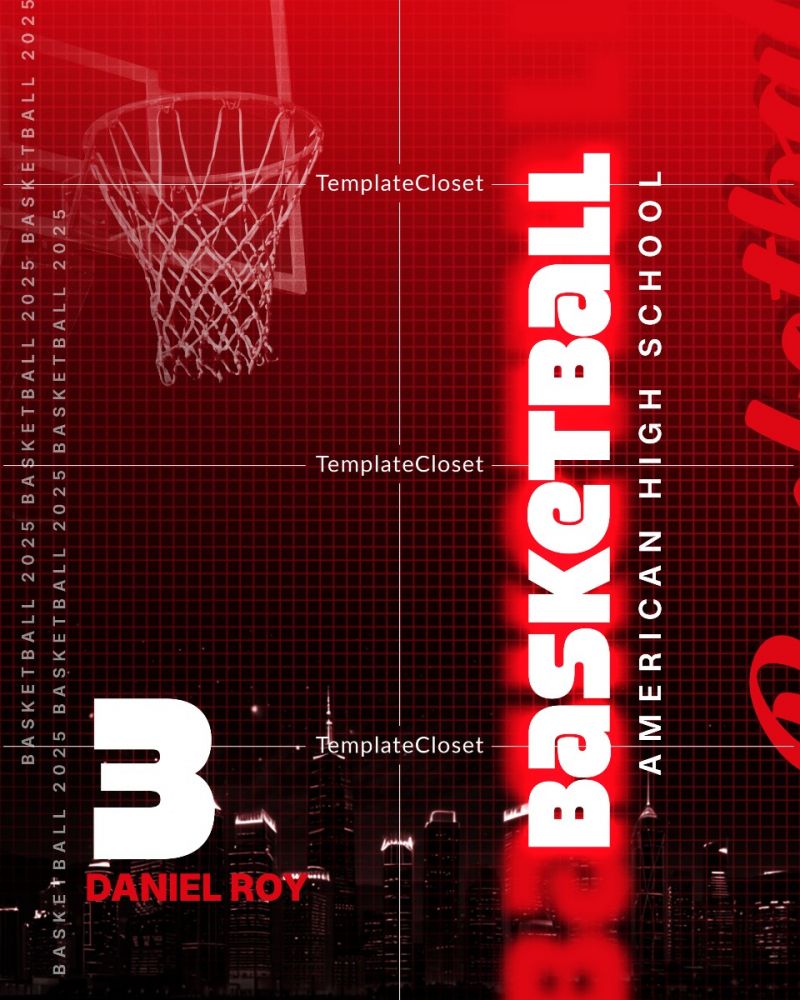 Basketball American High School Print Ready Sport Photography Template