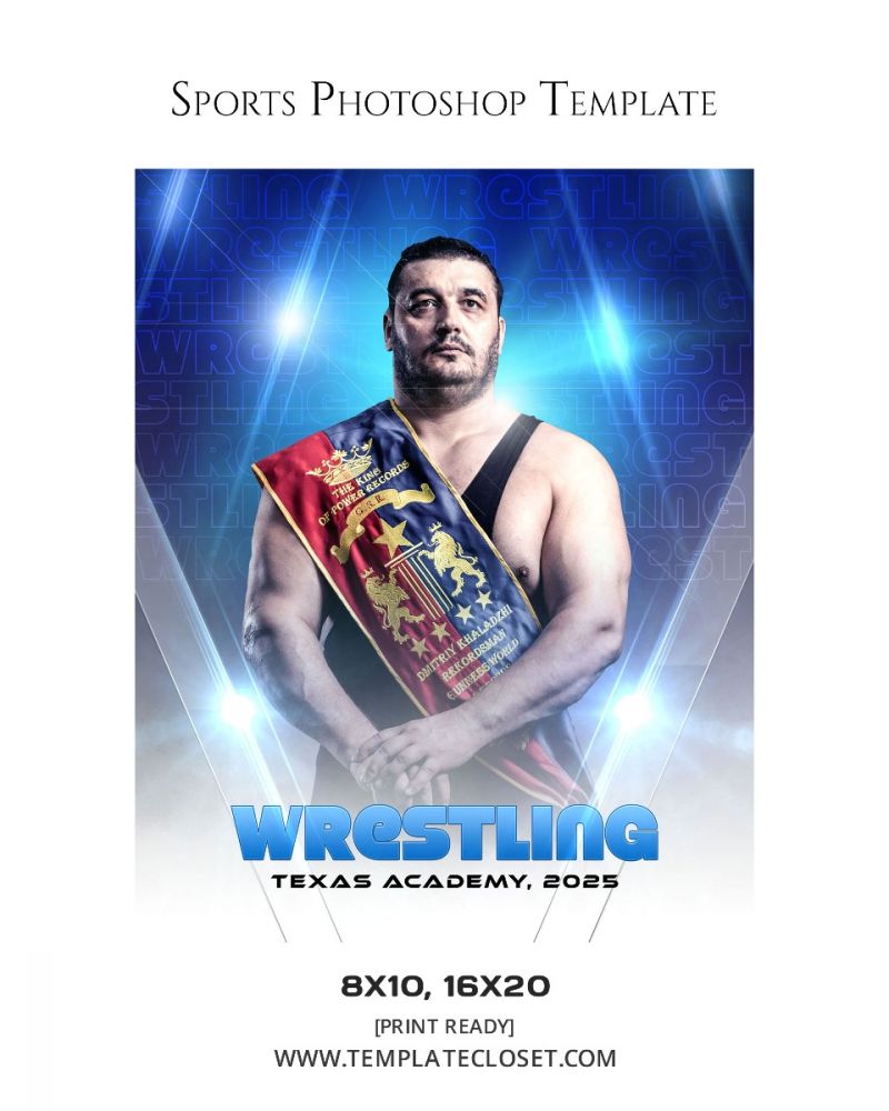 Wrestling Memory Mate Sports Photoshop Template