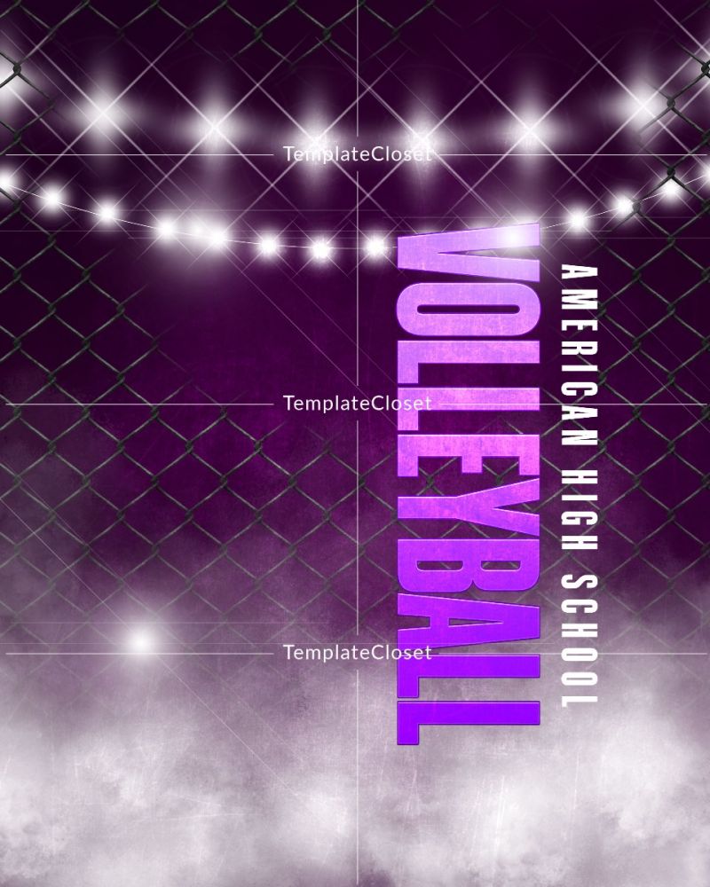 Volleyball Light Effect Photoshop Layered Photography Template