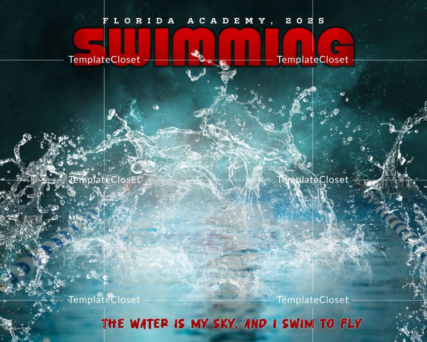 Swimming Texas High School Sports Photoshop Template