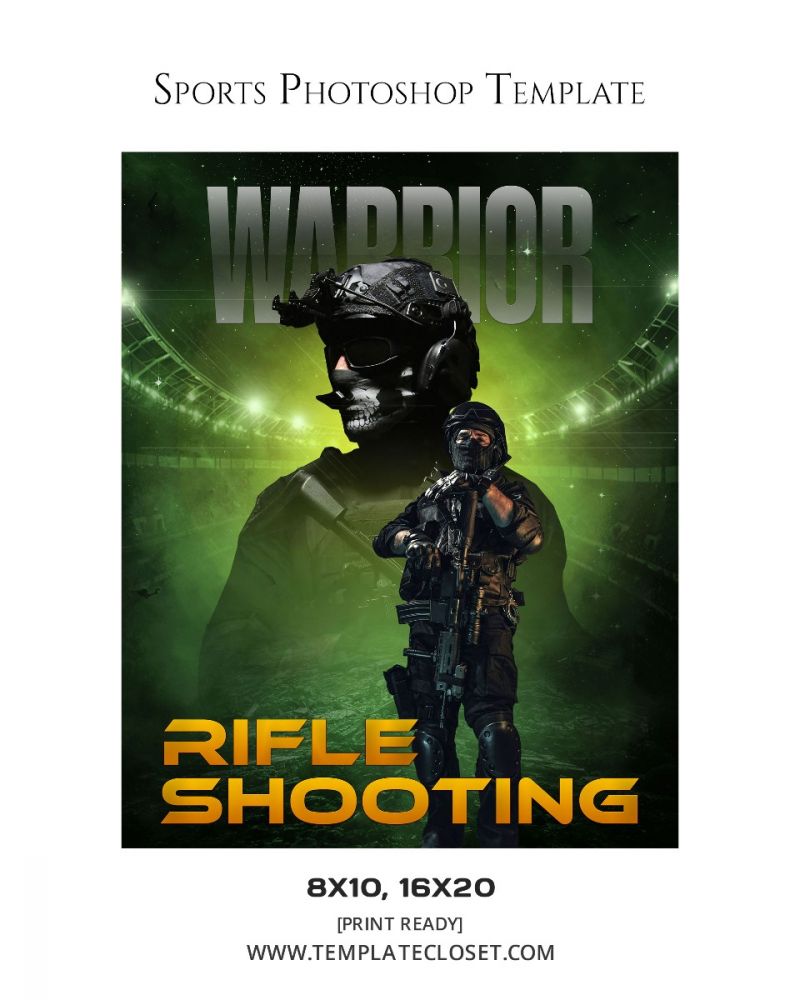 Rifle Shooting Enliven Effect Customized Photoshop Template