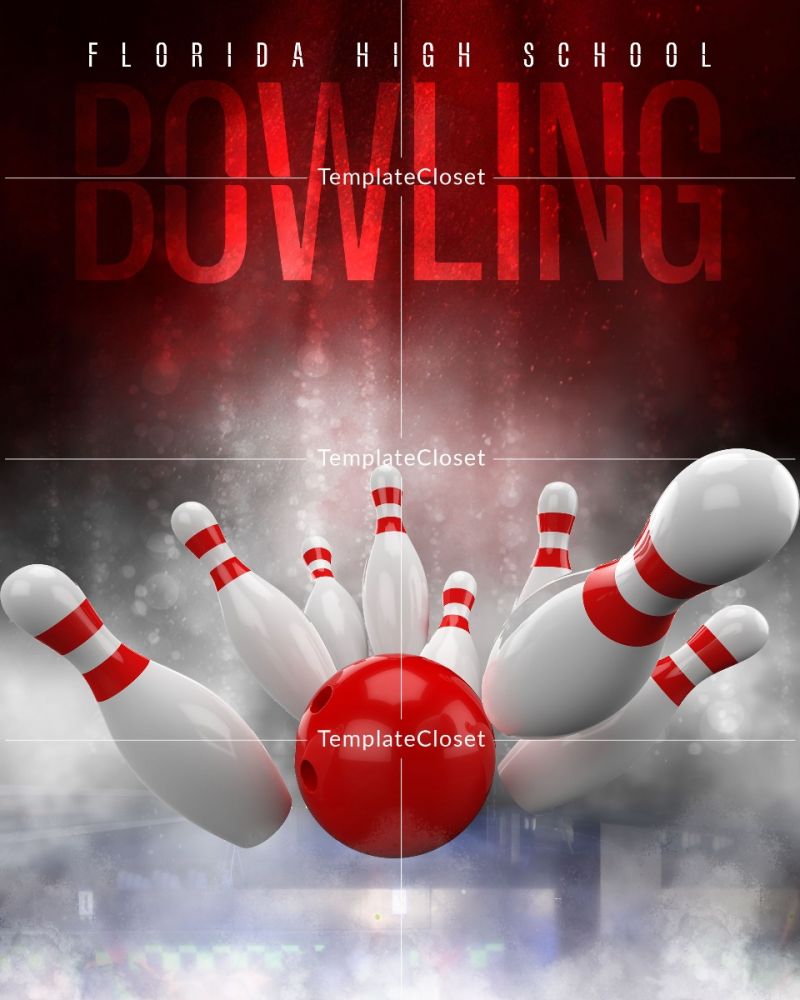 Best Bowling 3D Effect Customized Sport Photography Template