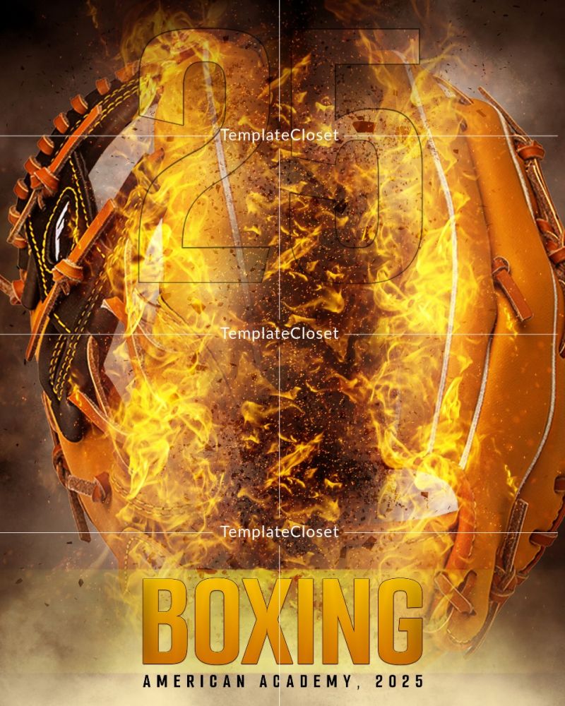 Boxing Customized Sports Photoshop Layered Template