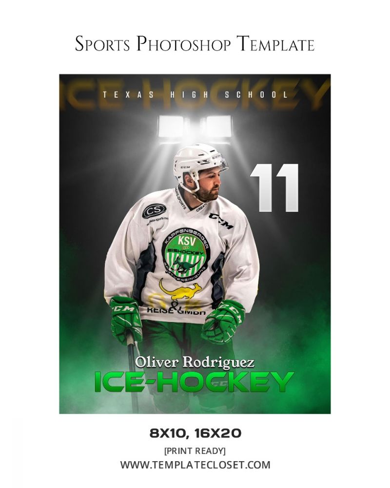 Ice Hockey Light Effect Senior Sport Photoshop Poster