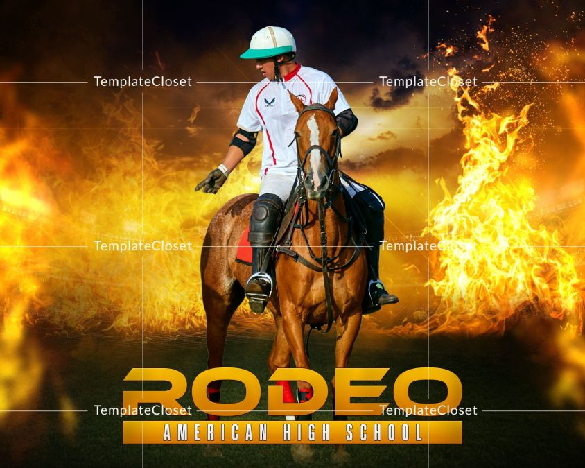 Rodeo Fire Effect American High School Photography Template