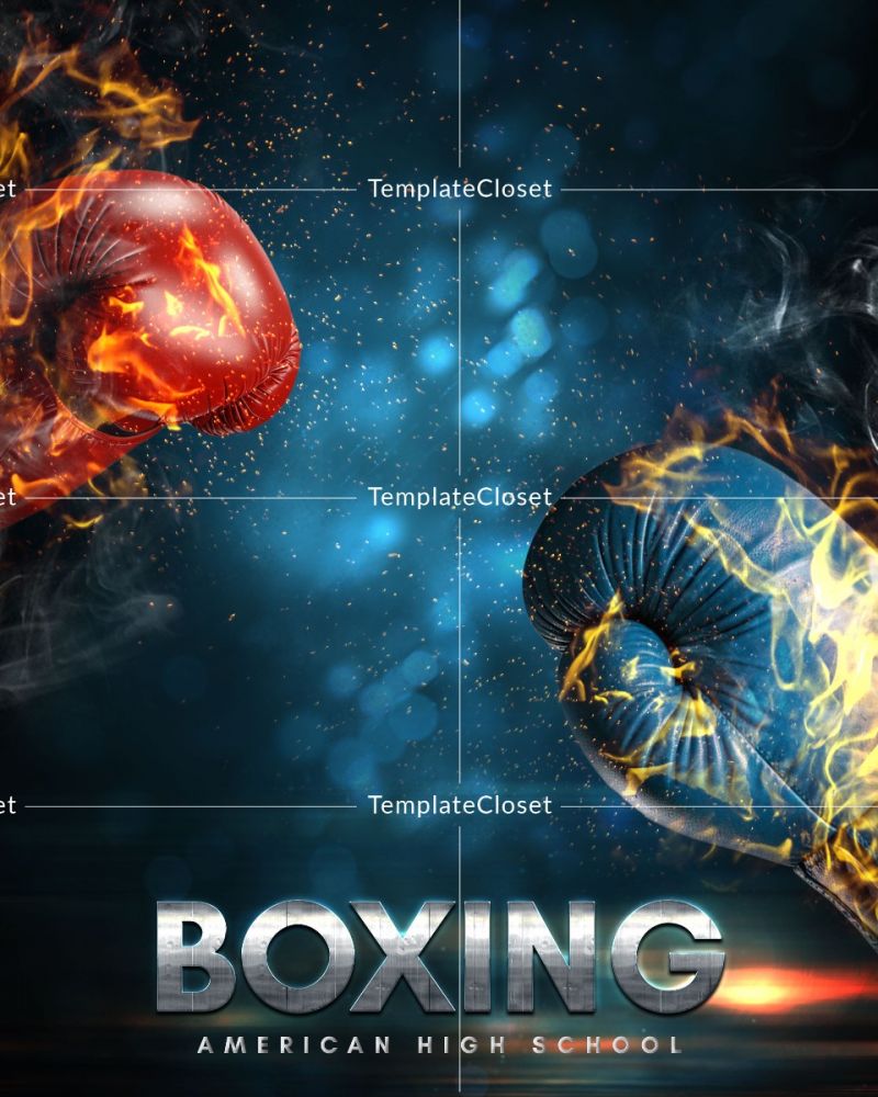 Boxing Customized Sports Photoshop Layered Template