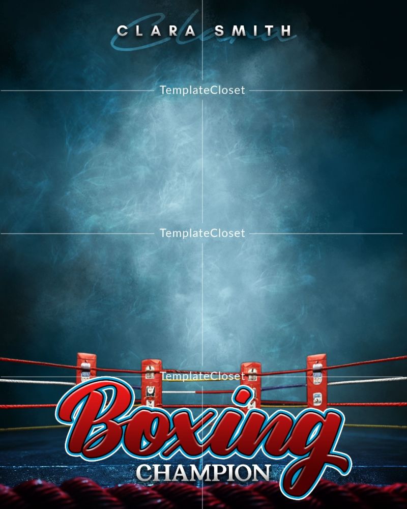Boxing Customized Sports Photoshop Layered Template