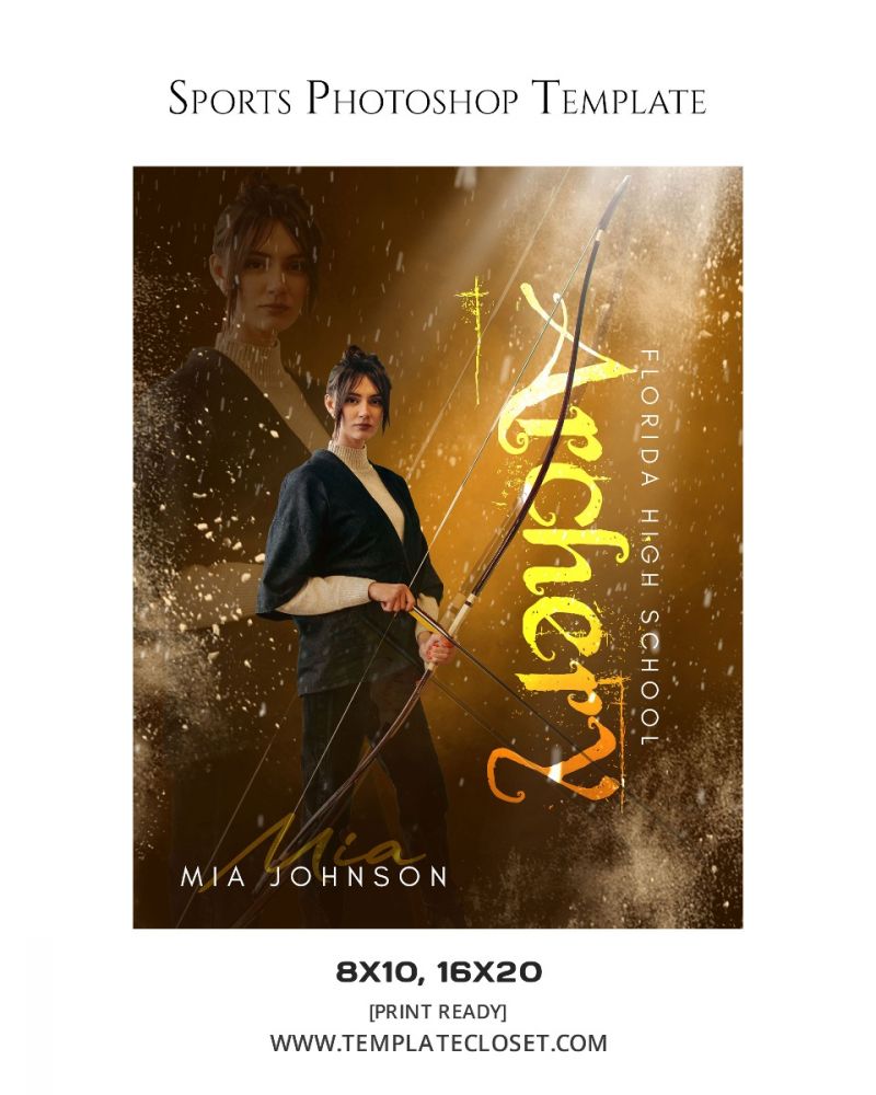 Archery - Focus On The Target Sport Photography Template