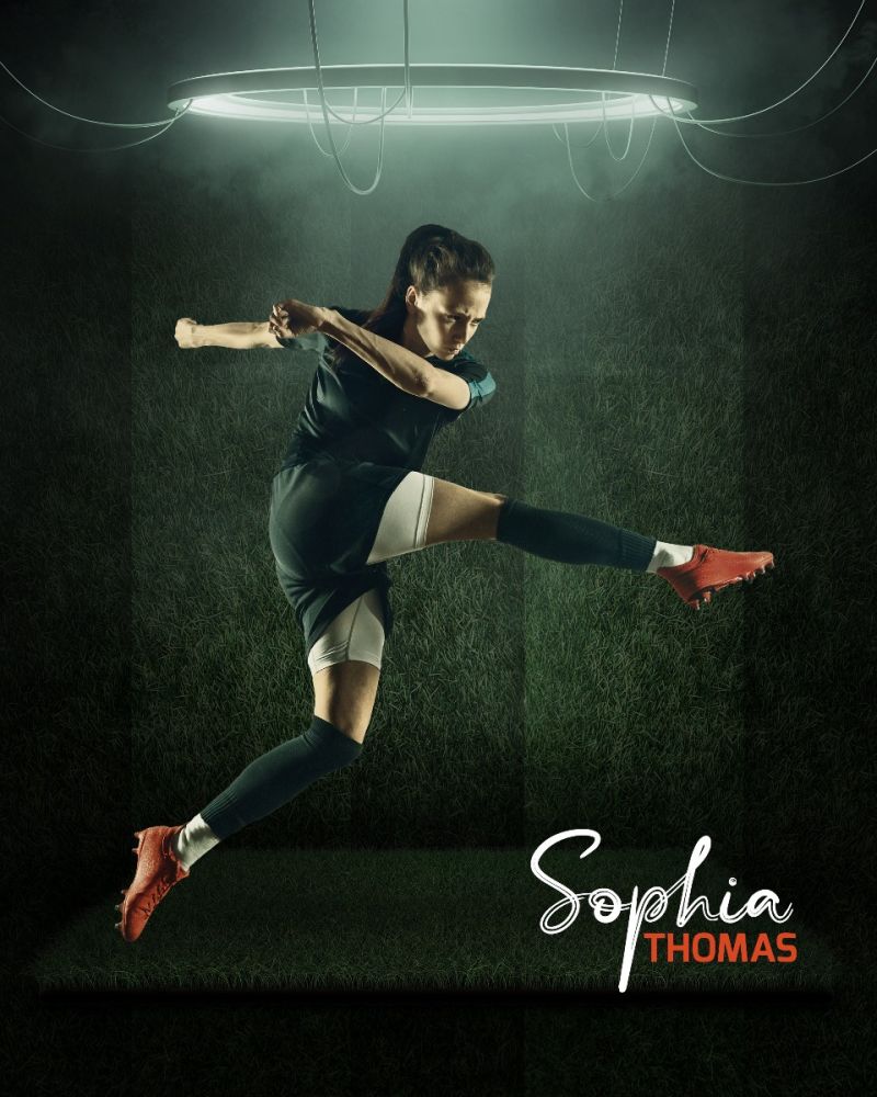 Sophia Thomas - Soccer Enliven Effect Photography template