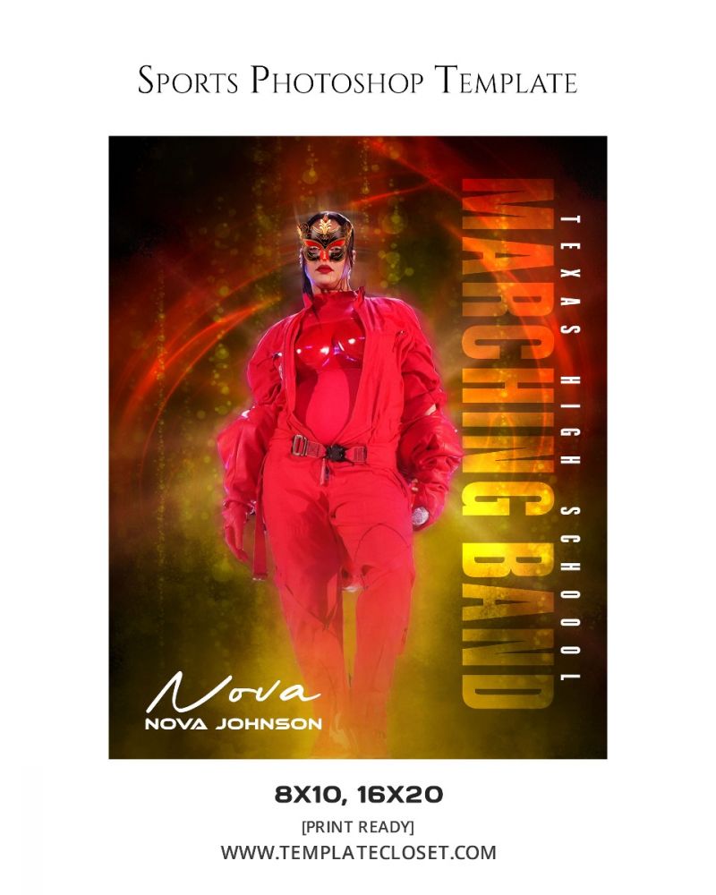 Fully Customized Marching Band Senior Photography Poster