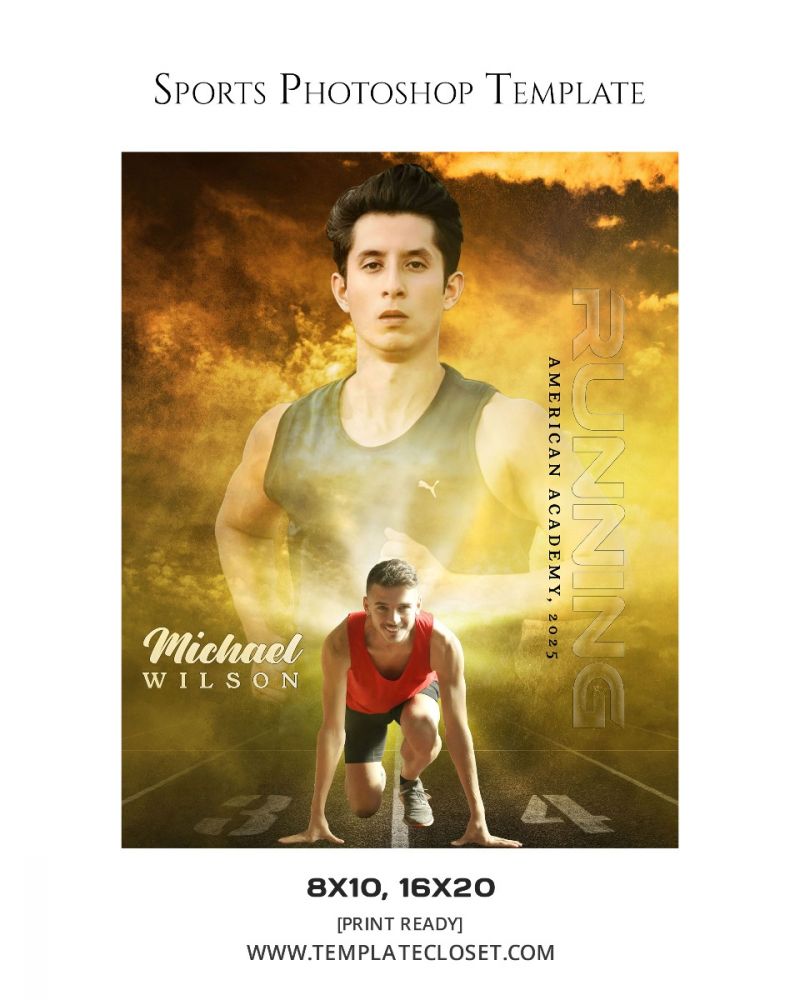 Michael Wilson - Running 3D Effect Customized Photography Poster