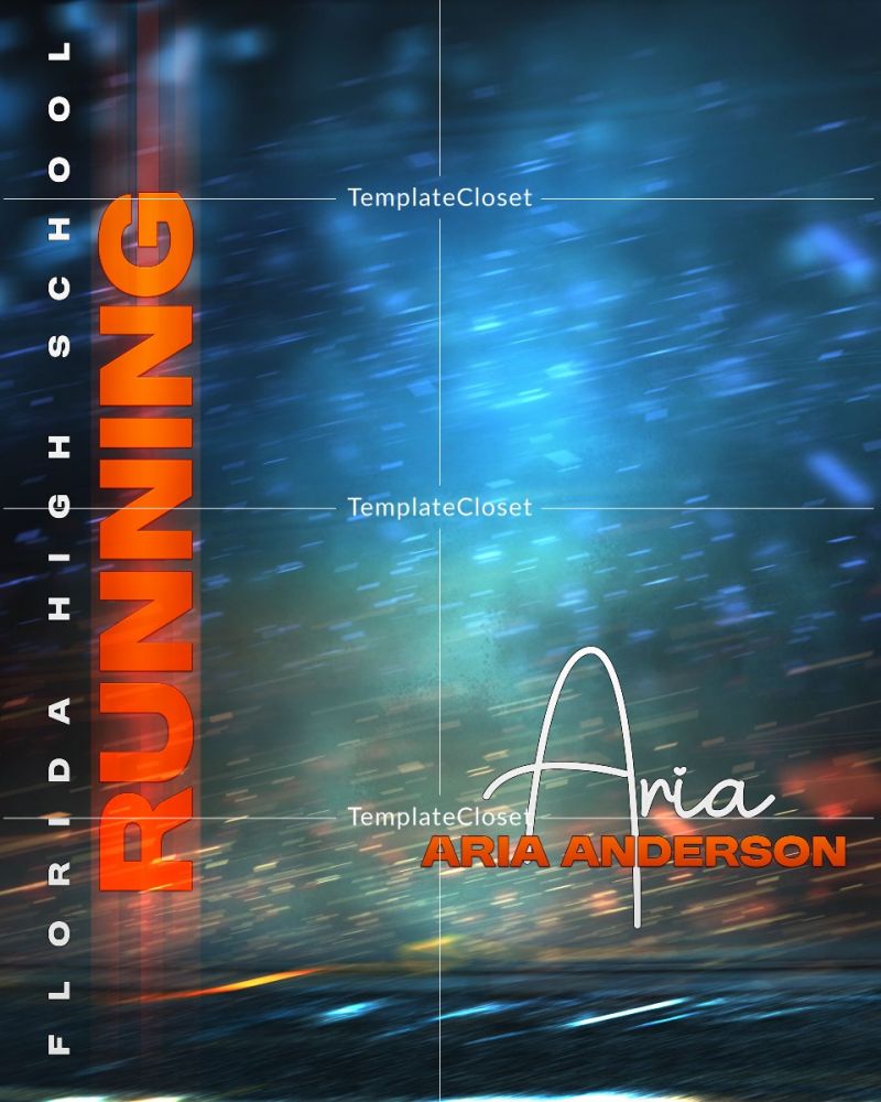 Aria Anderson - Running Customized Multi Layer Photoshop Poster