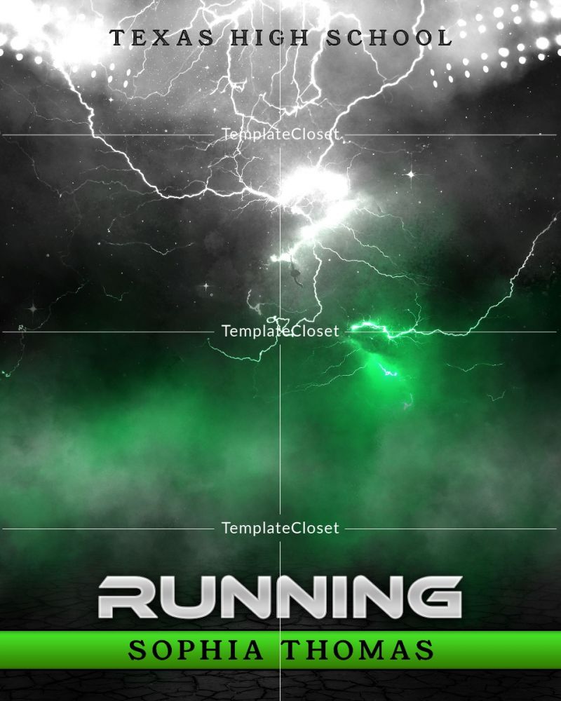 Running In Strom With Light Effect Sport Photography Template