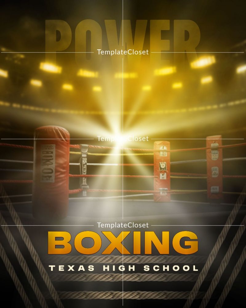 Boxing Customized Sports Photoshop Layered Template