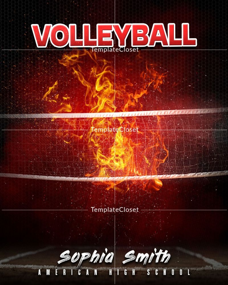 Volleyball Light Effect Photoshop Layered Photography Template