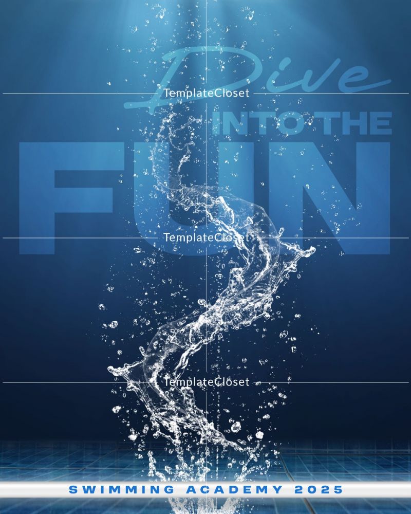 Swimming Texas High School Sports Photoshop Template