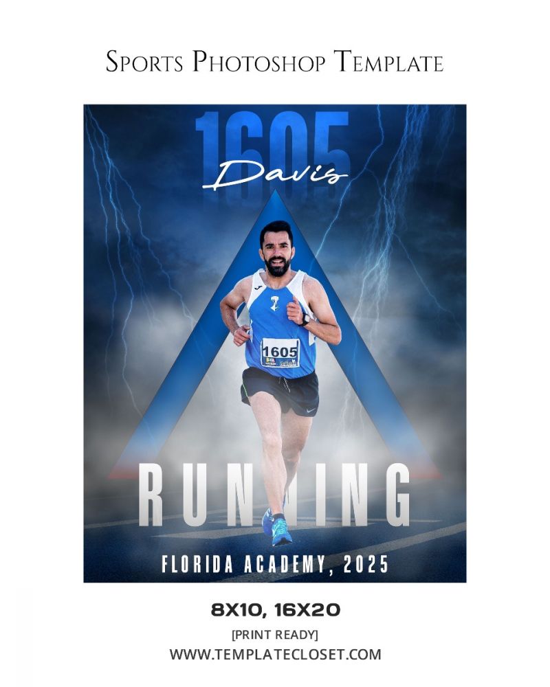 Running Senior Sport Customized Photoshop Poster