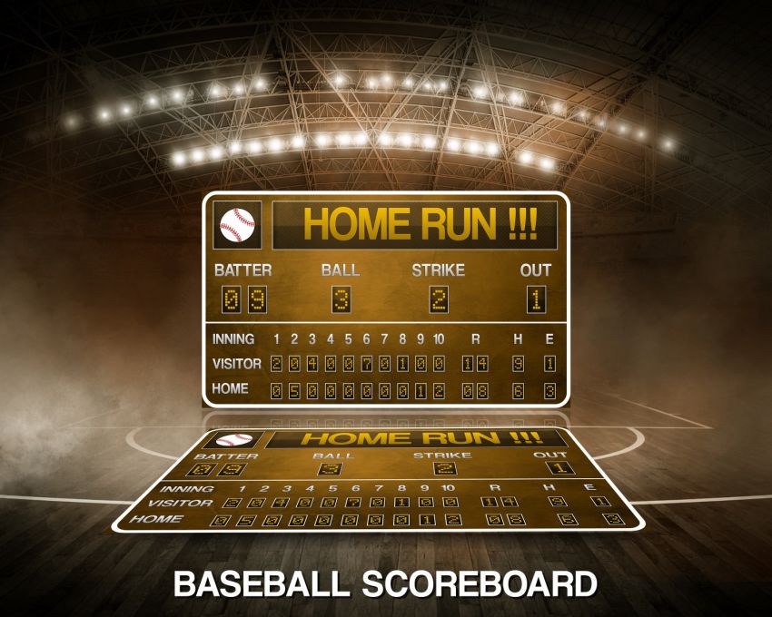 Baseball Scoreboard Photography Template