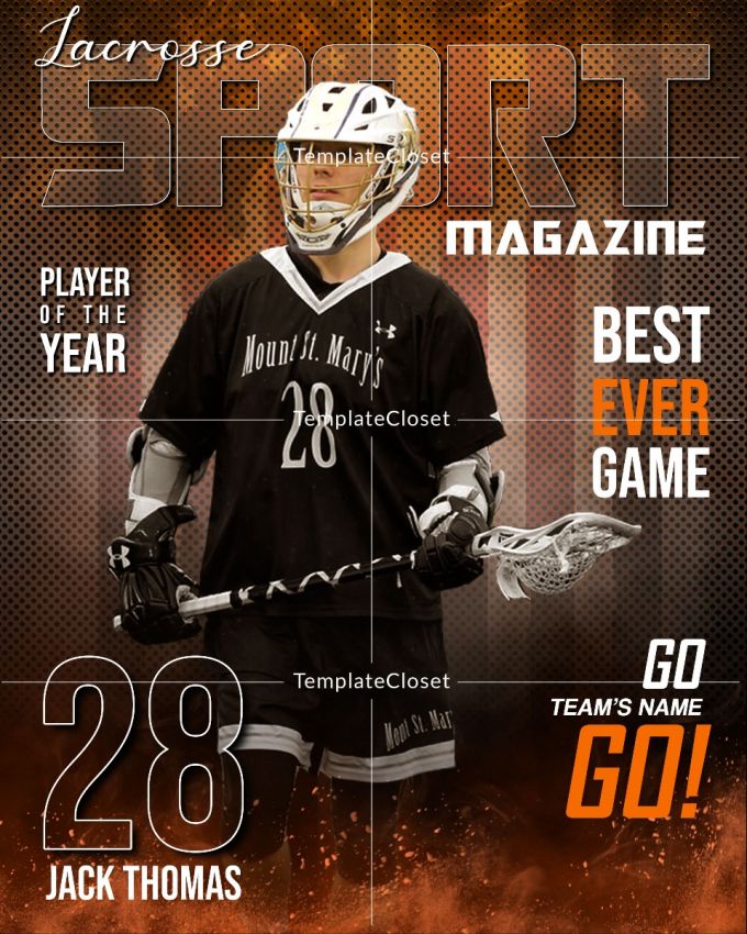 Lacrosse Sports Magazine Cover Template
