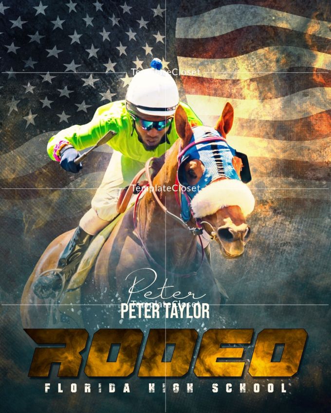 Peter Full Rodeo Peter Taylor - Rodeo Template With USA Flag