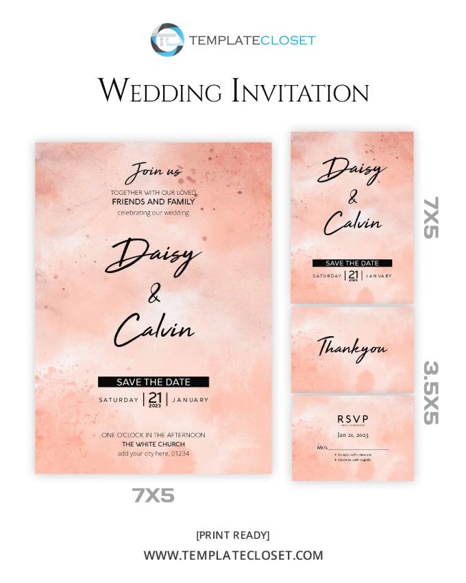 Customizable Digital Wedding Card Template Customizable Digital Wedding Card Template