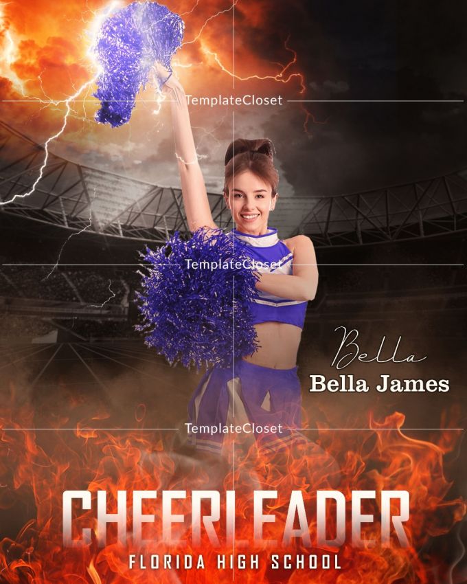 Cheerleader Fire Effect Best Photography Template