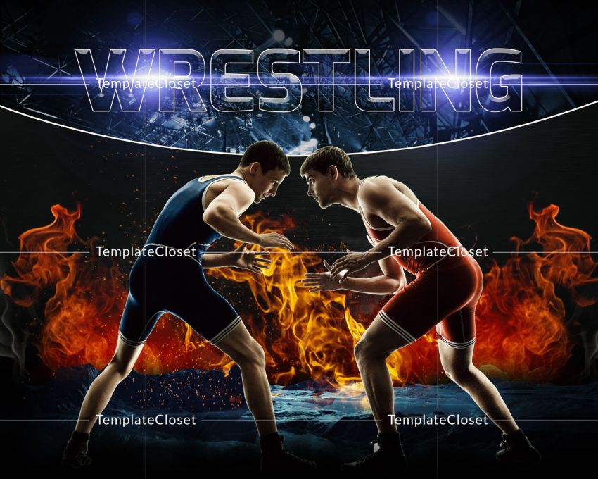 Wresting Duo Fire Effect Photoshop Template Wresting Duo Fire Effect Photoshop Template