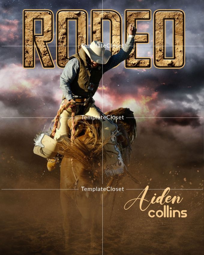 Writing Template Rodeo Rodeo Sports Photoshop Template