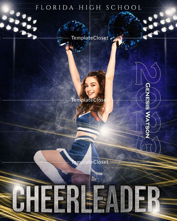 Cheerleader Light Effect Print Ready Sports Template