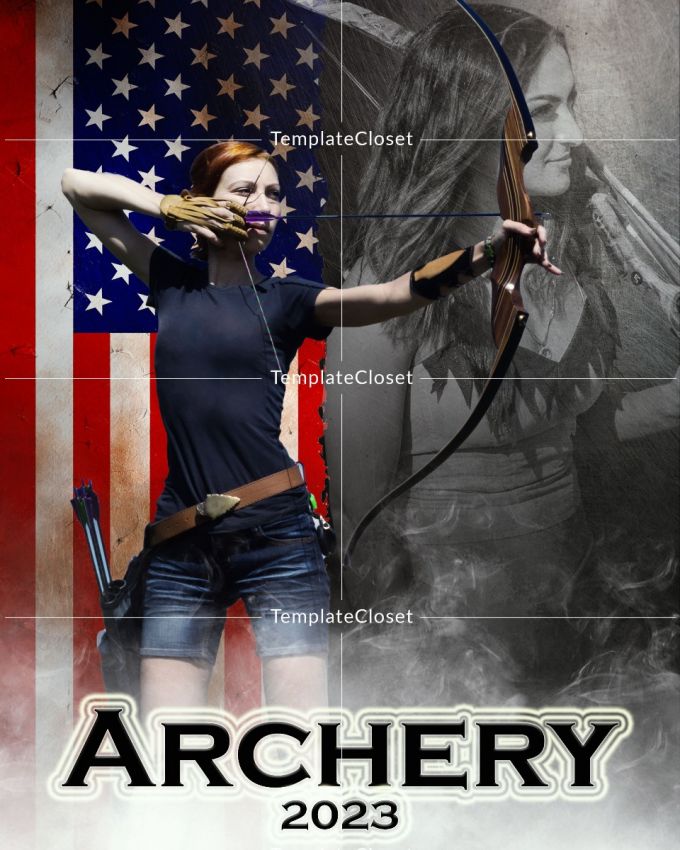 Archery Memory Mate With USA Flag Template