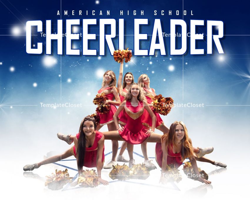Cheerleader Light Effect Print Ready Sports Template
