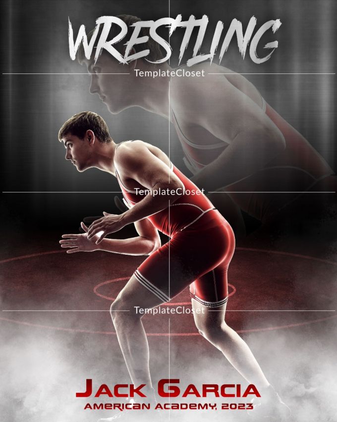 Wrestling Memory Mate Sports Photoshop Template