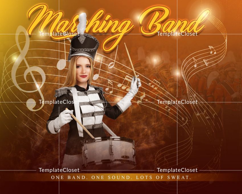 Marching band sports print ready photography poster