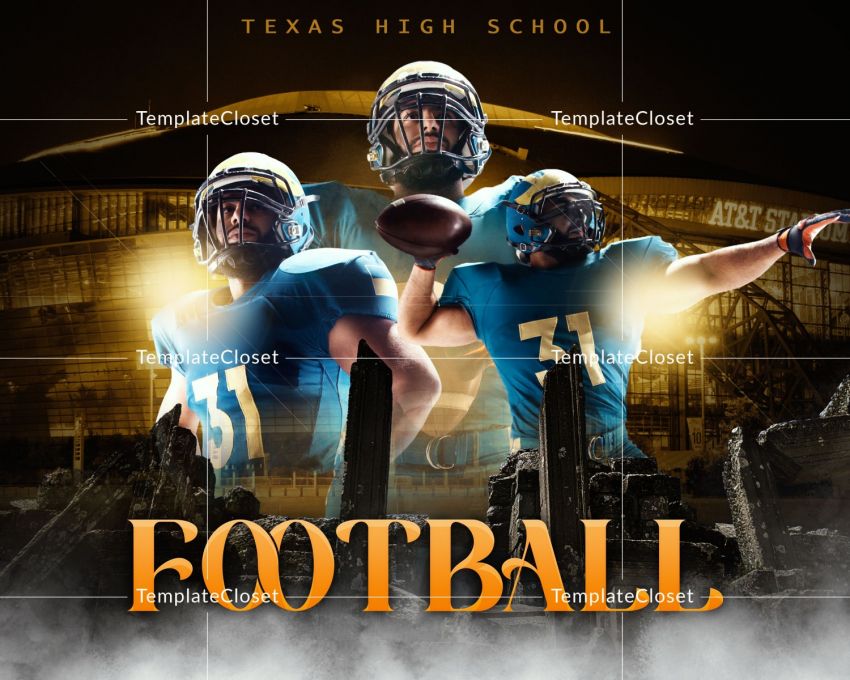 Football Sports Fully Customized Layered Photoshop Template