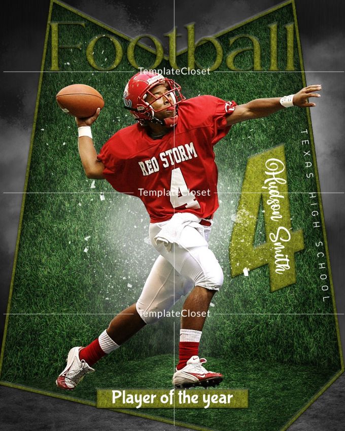 Football Sports Fully Customized Layered Photoshop Template