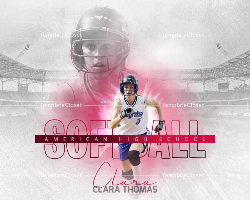 Softball Customizable Sports Template