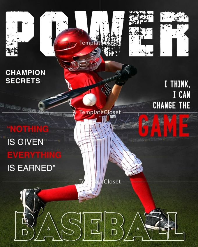 Baseball Magazine Cover Template